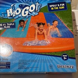 H2O GO! Orange & Blue Triple Splash Slide for Kids